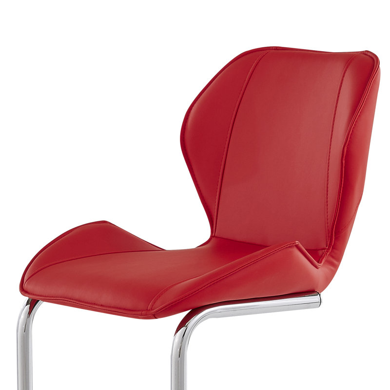  Charlotte 4Pc Bar Stool Red Set, Red