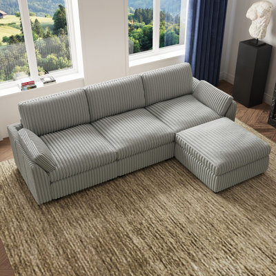 L-Shaped Modular Sectional with Ottoman
