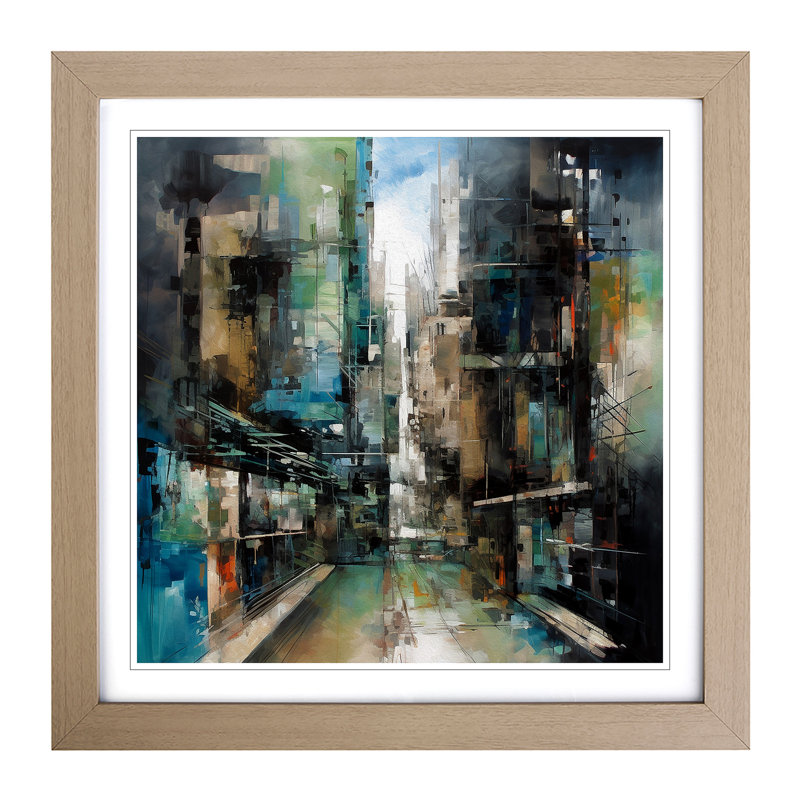 Architecture Abstract Expressionism No.1 - Framed Print, Oak