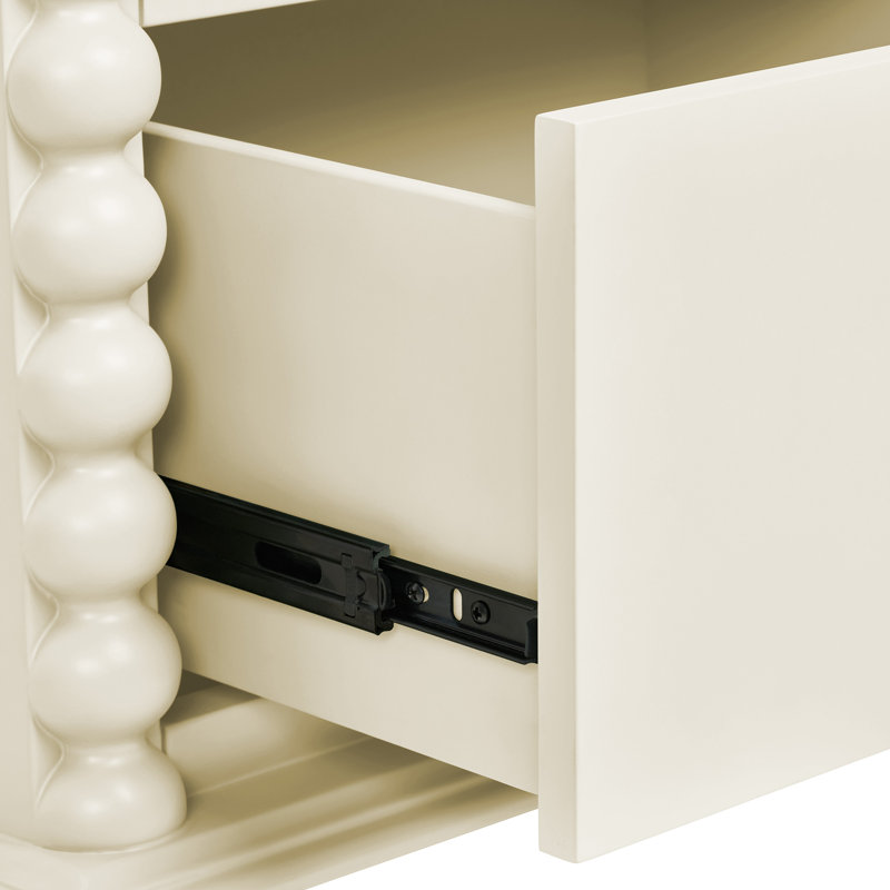Bedside Table, Linen Cream