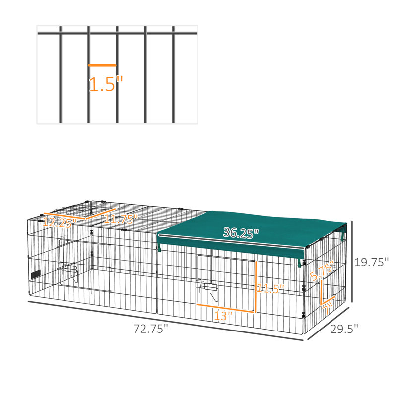 Parc pour petits animaux 73 po