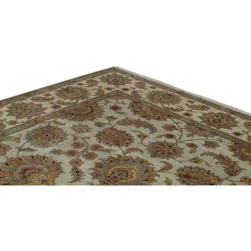 Tapis brun / gris / bleu noué à la main