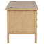 Verny 66 Inch Computer Desk, Power Outlet, 7 Drawers, Brown Rubberwood