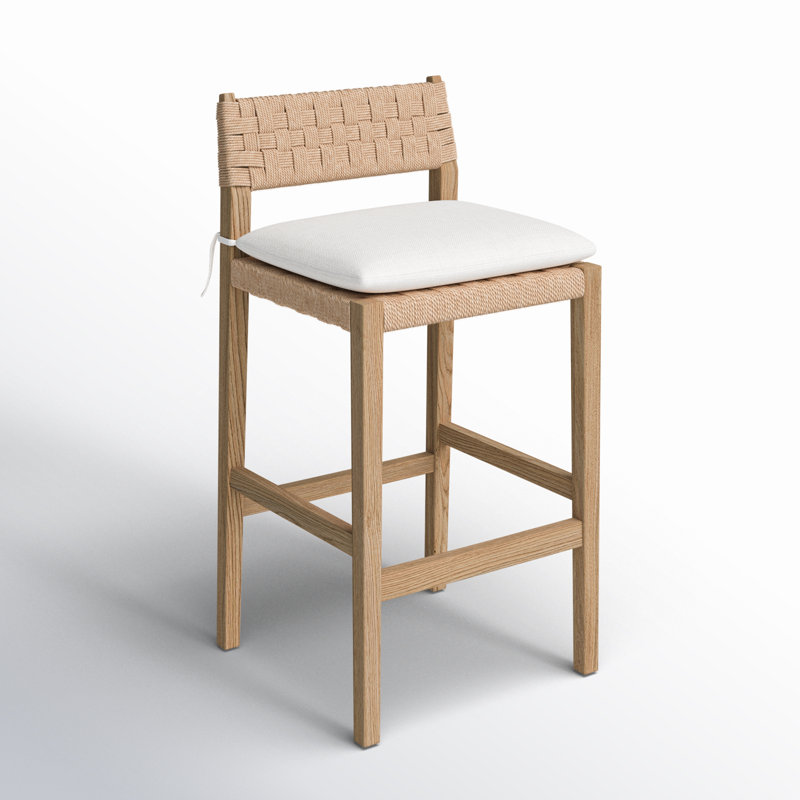 Mallory Counter Stool - Modern Oak & Woven Design