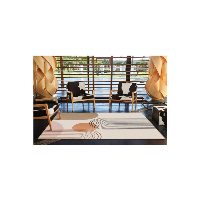 Base tissée à motifs en osier Hira et tapis lavable, Tapis de couloir 2 pi 6 po x 9 pi 11 po
