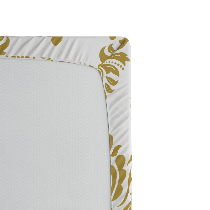Microfiber Damask Fitted Sheet, Twin Fitted Sheet