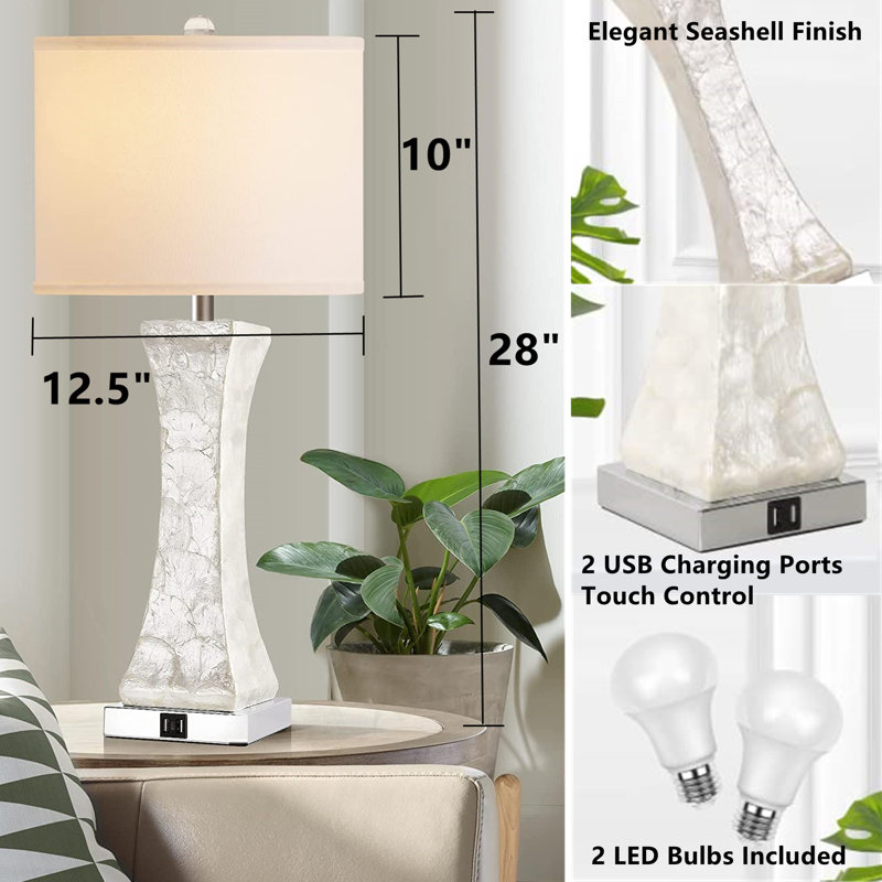 Fayelyn 28" Table Lamps Touch Coastal Nightstand Lamp