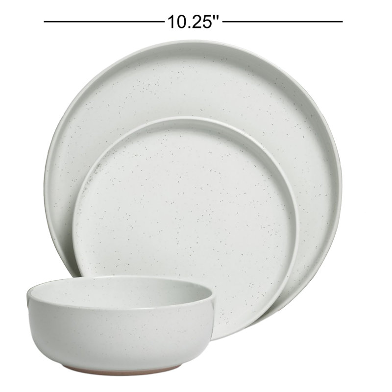 Service de table en grès 24 pièces Famiware - Service pour 8, Blanc