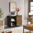 Rectangular File Cabinet with Lock for A4 Size, 3 Drawer Printer Stand with Open Storage Compartments, Mobile Filing Cabinet, Black/Rustic Brown