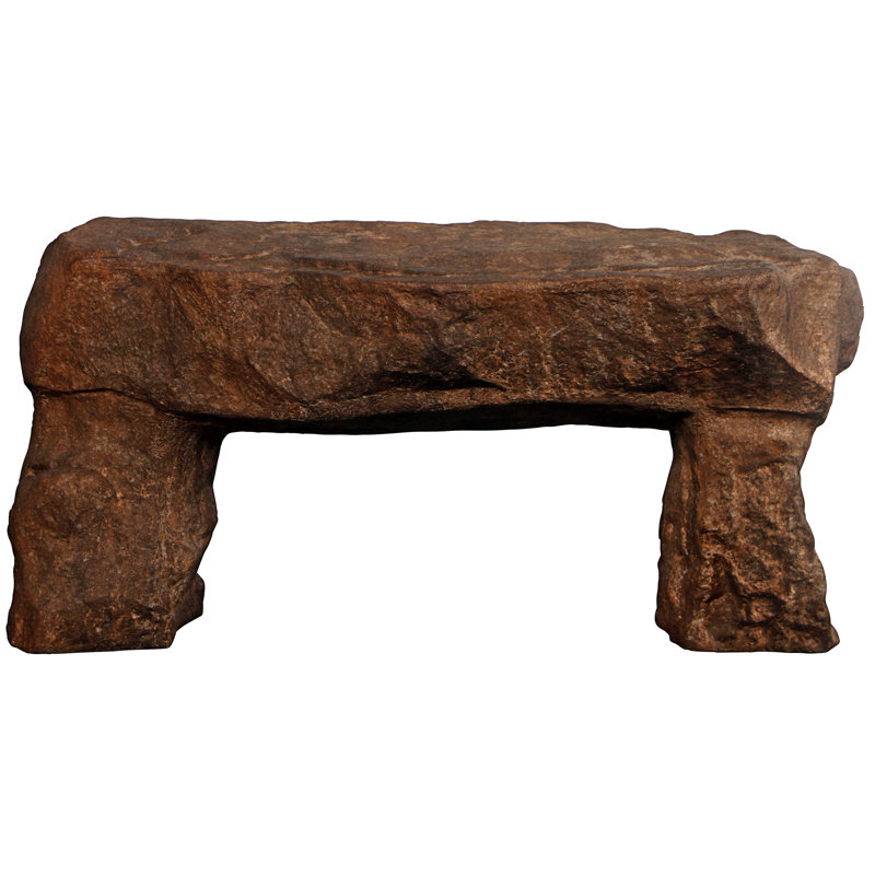 Stonehenge Sculptural Garden Bench in Brown Cast Resin