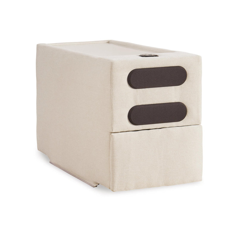 Canapé modulaire 5 pièces avec console audio Modmax, Polyester blanc