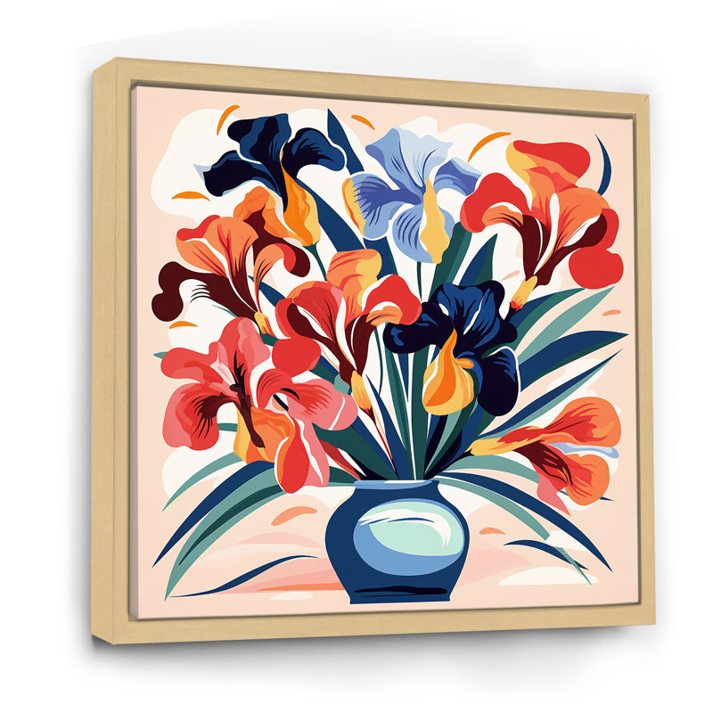 Art mural Henri Matisse, H 16 po x l 16 po x P 1 po, Cadre flottant brun