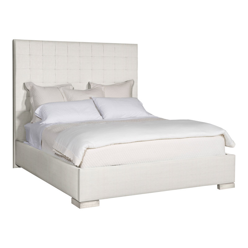 Wyeth Upholstered Bed, Nadia Parchment, King, Casa Blanca