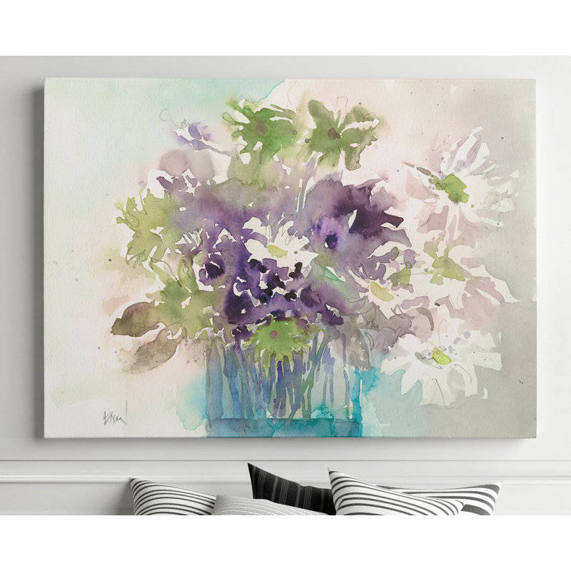 « center i i », reproduction de peinture à l’aquarelle sur toile, H 16 po x l 20 po x P 1,5 po
