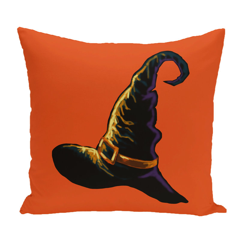 Housse de coussin carré d’extérieur de style sorcière et insert, Orange