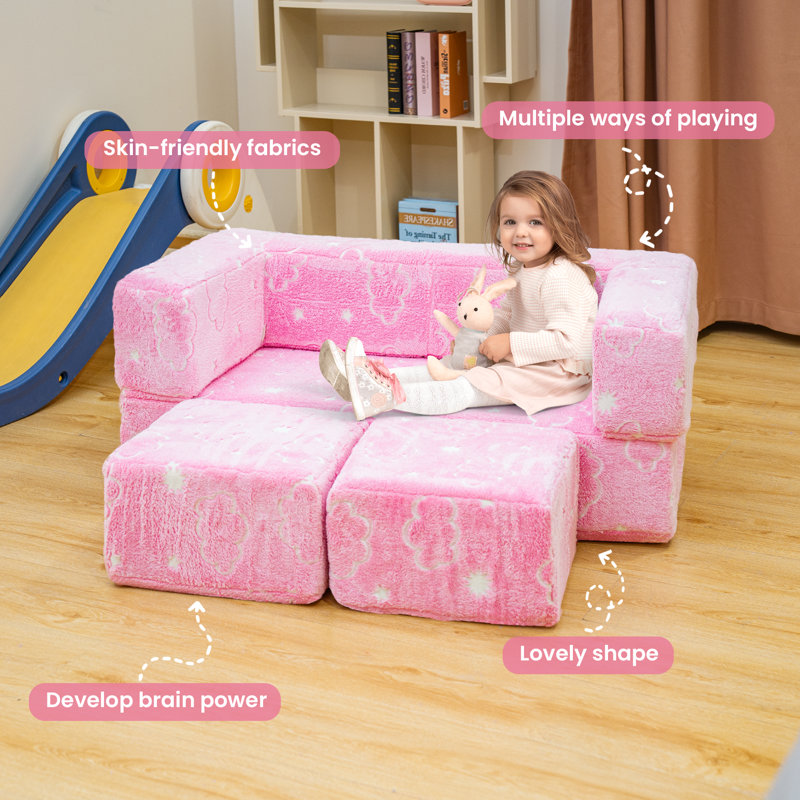 2 Seater Velvet Sofa & Chaise