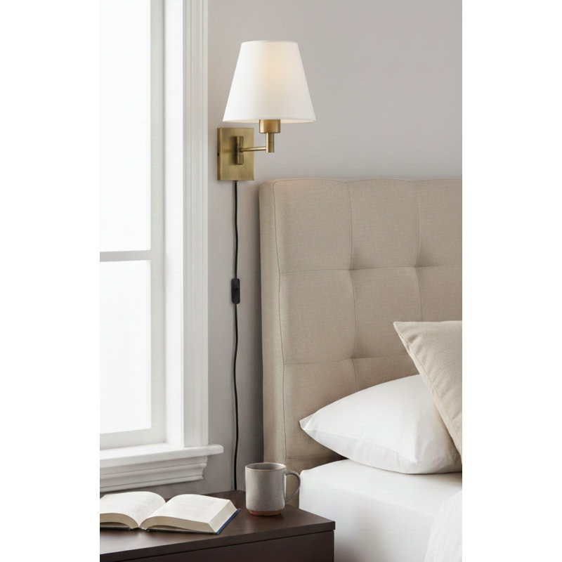 Plug-in Armed Sconce, Bronze
