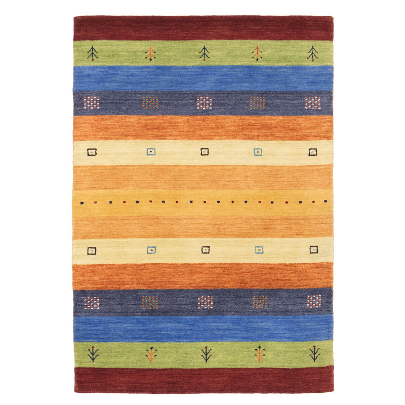 Tapis multicolore Kashkuli Gabbeh 3 pi 11 po x 5 pi 8 po