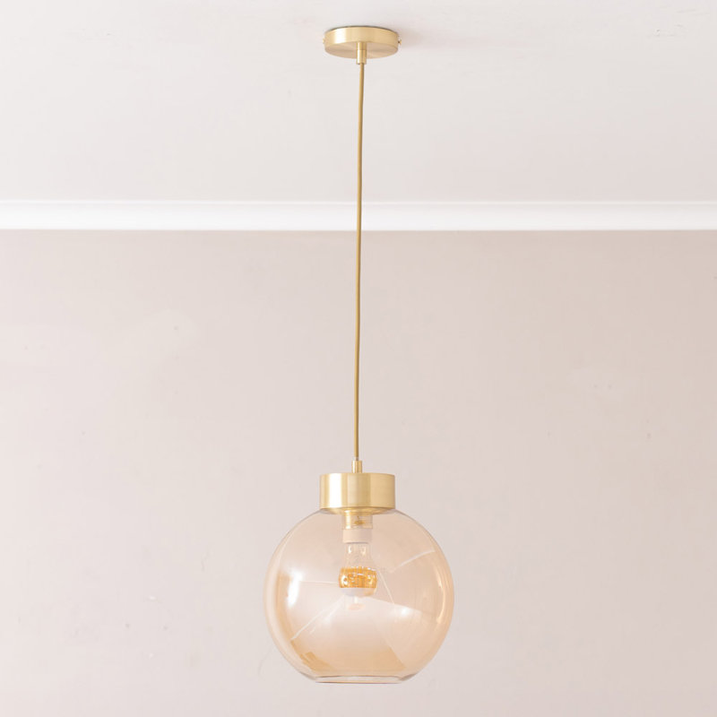 1 - Light Pendant, Brushed Gold, Yellow, No