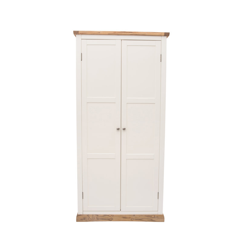 Mignonette 2 Door Wardrobe, Waxed Oak/Silver