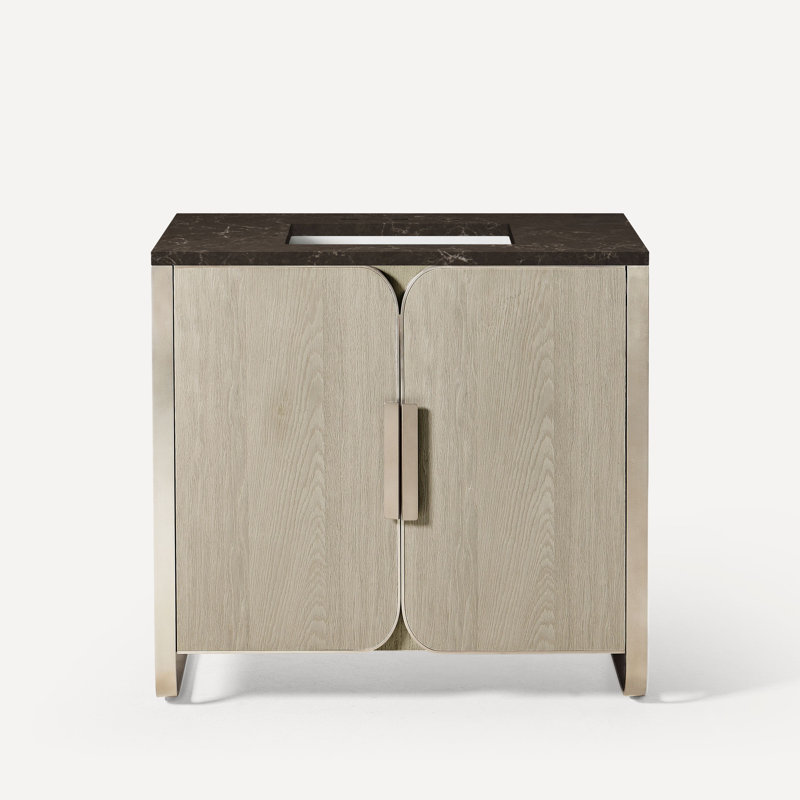 Bergman Bathroom Vanity, Calypso, Natural Gray with Brushed Pewter