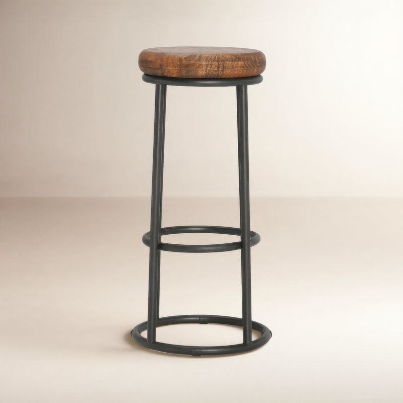 Caress Solid Wood Stool, Brown, Bar Stool (30" Seat Height)