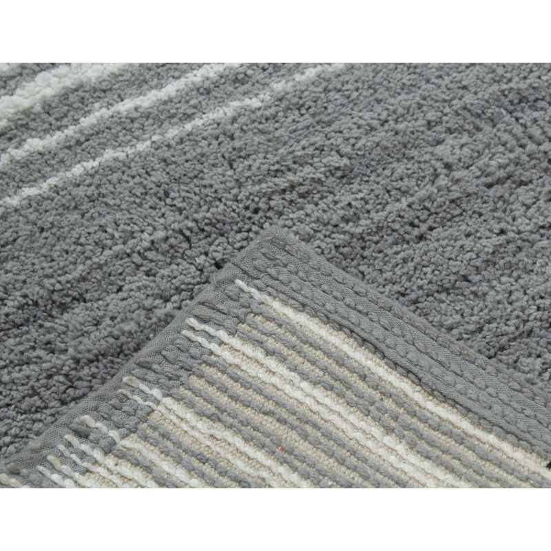 Griffie Plush 100 % Cotton Bath Rug, Single - 17" L x 24" W, Gray