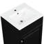Meuble-lavabo de salle de bain noir de 20 po. Armoire au design fonctionnel. Lavabo en céramique, lisse et teinté. Tablette de porte et tablette réglable. Lavabo, noir. Pour l'organisation. Teinture de lavabo - Finition facile.-768788330