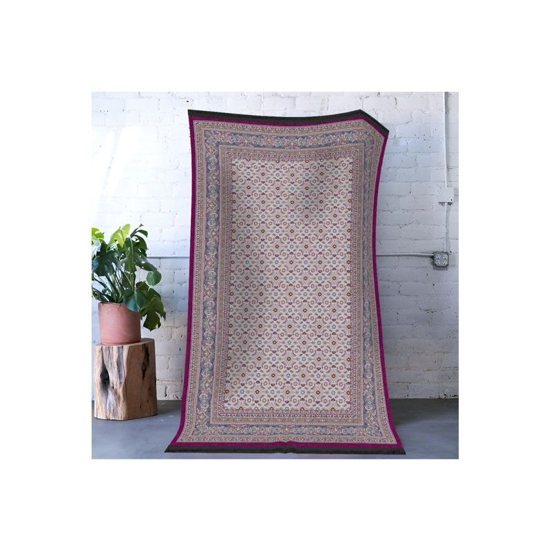 Tapis décoratif lavable à la machine rose, Sous-tapis rectangulaire de 3 pi 3 po x 4 pi 11 po