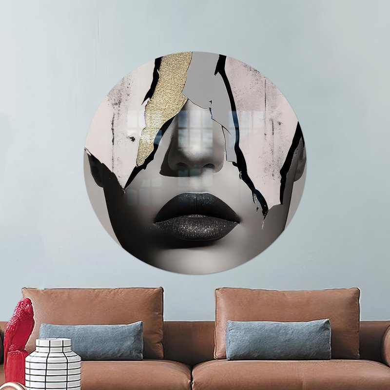Décoration murale élégante et moderne avec impression abstraite de femme en verre trempé, cadeau parfait pour bébé fille