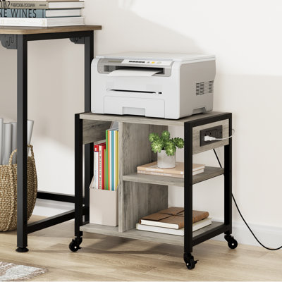18.1'' H x 17.3'' W Printer Stand with Wheels