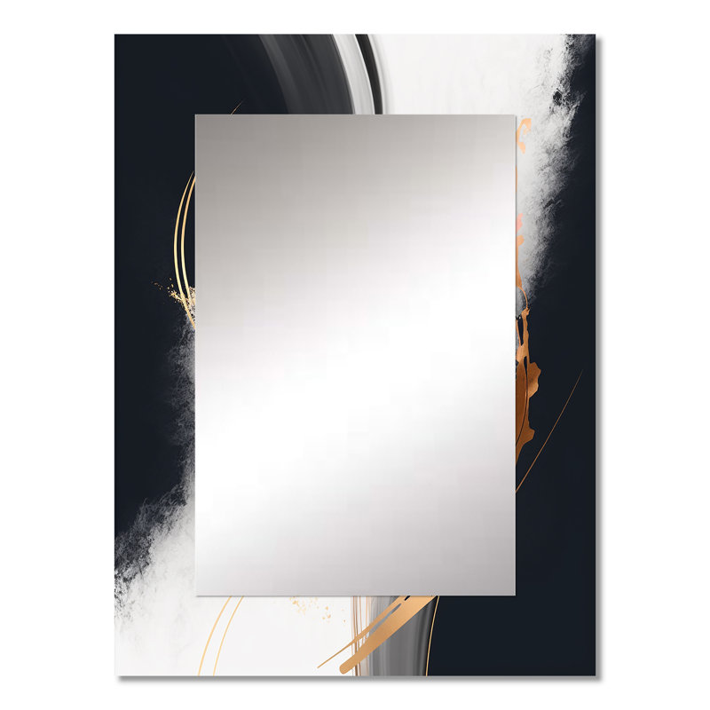 Or mauve complexe Transcendant I - grand miroir mural abstrait, miroir unique moderne, art imprimé en métal, 32 po x 24 po