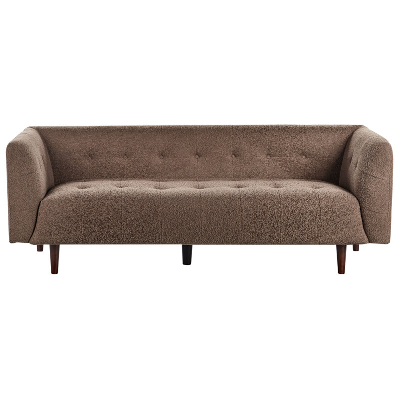 3 Seater Fabric Sofa BYSKE, Brown Boucle