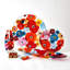 Fused Floral Handmade Table Vase