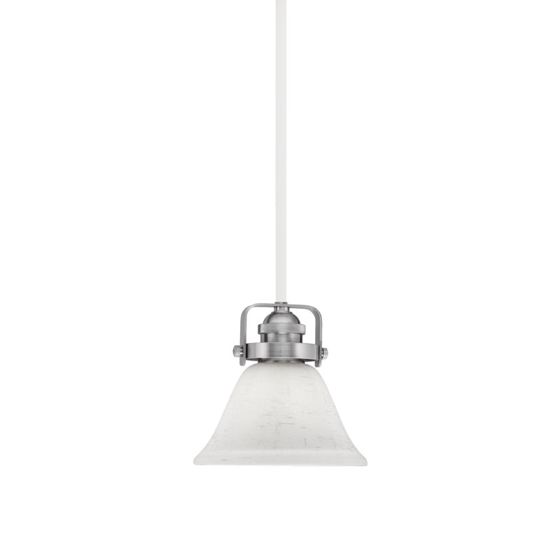 Mini-luminaire suspendu Easton, Blanc / nickel brossé