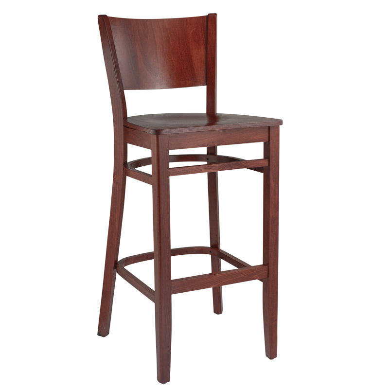 Calina Counter Stool with Solid Wood Frame, Mahogany, Bar Stool (30" Seat Height)