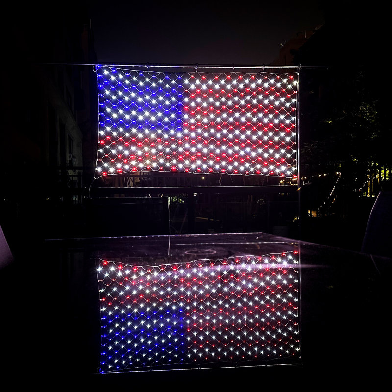 American Flag Net Lights - 384 LED String Lights, Led Flag Net Light