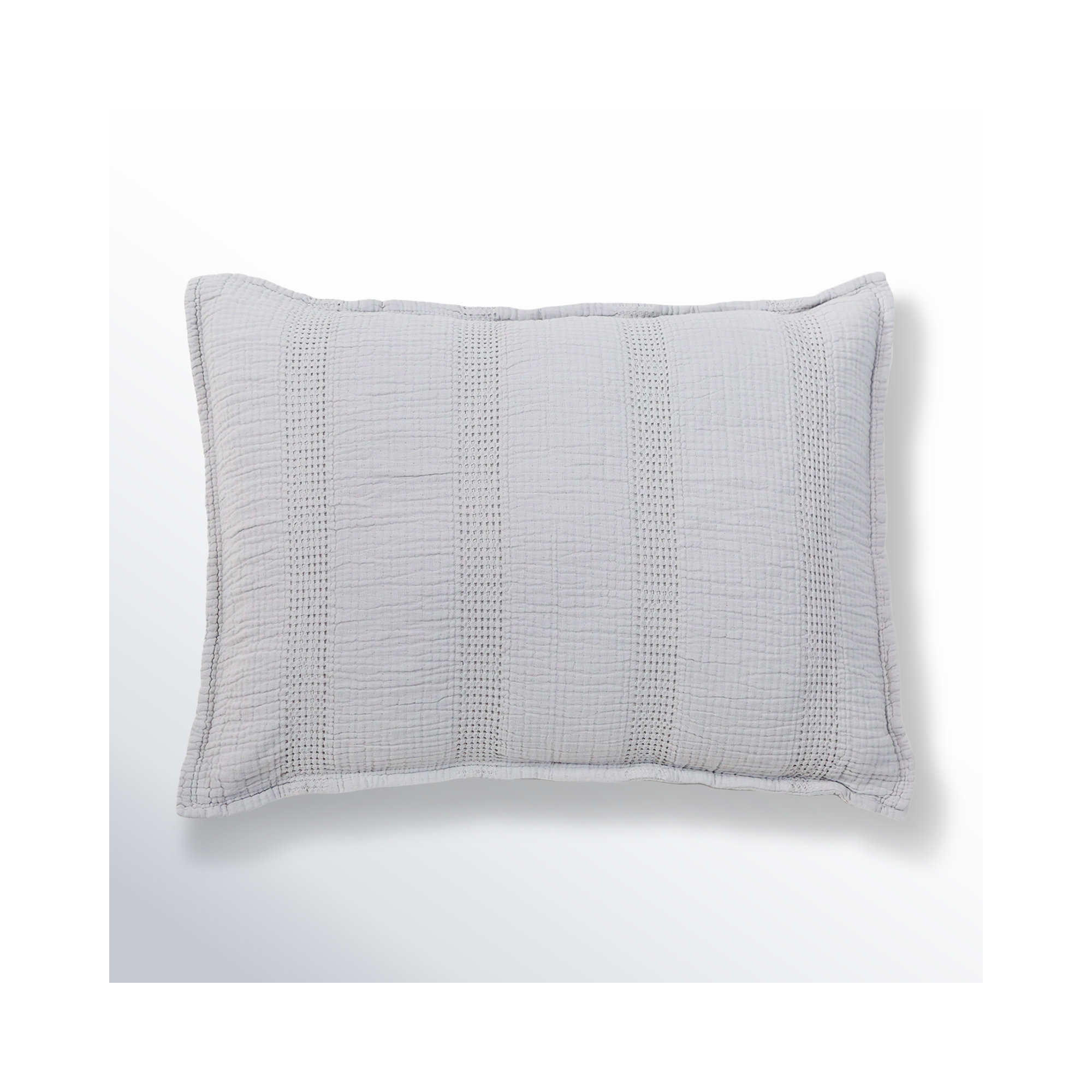 Nantucket Gray/White/Midnight Linen Piece Sham, Gray, Standard