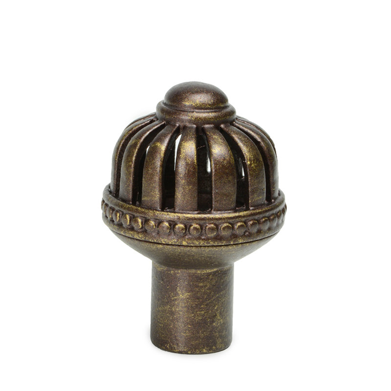 Cricket Cage medium round knobin Antique Brass, Antique Brass