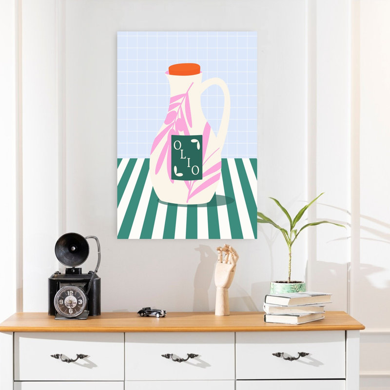 Art mural moderne Olio Olive Pitcher, H 24 po x l 16 po