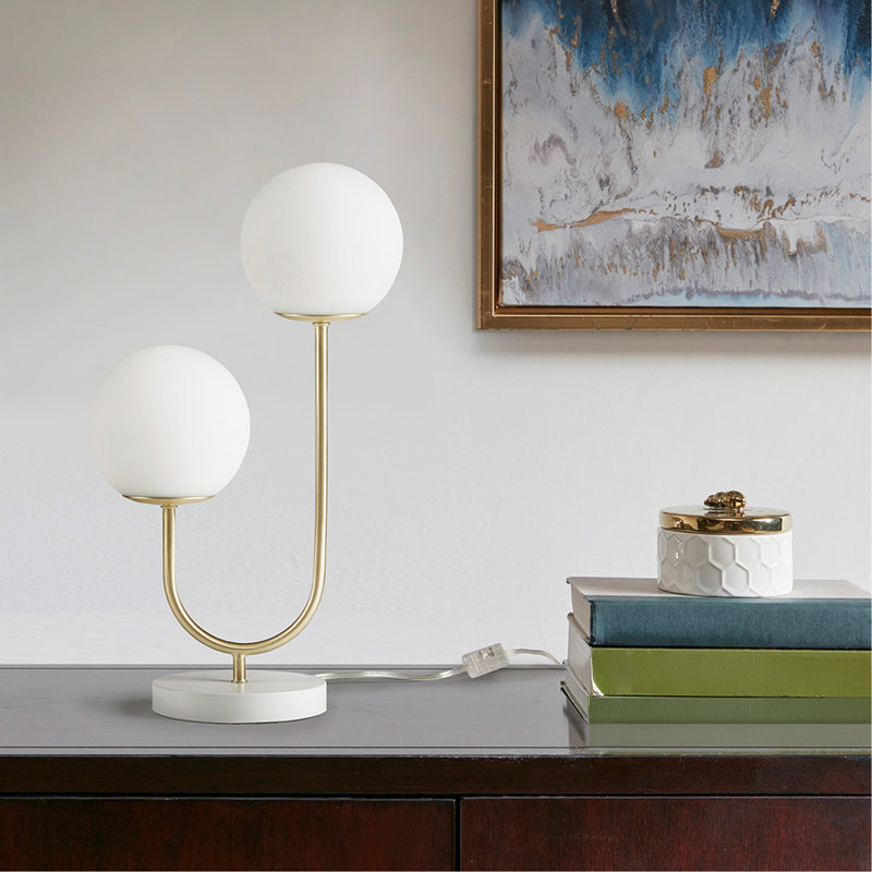 Metal 2-Light Globe Table Lamp