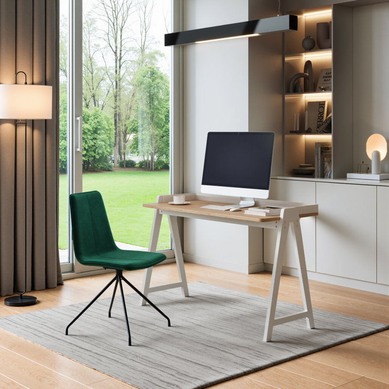 Chaise d'appoint rembourrée et revêtue de velours, Émeraude