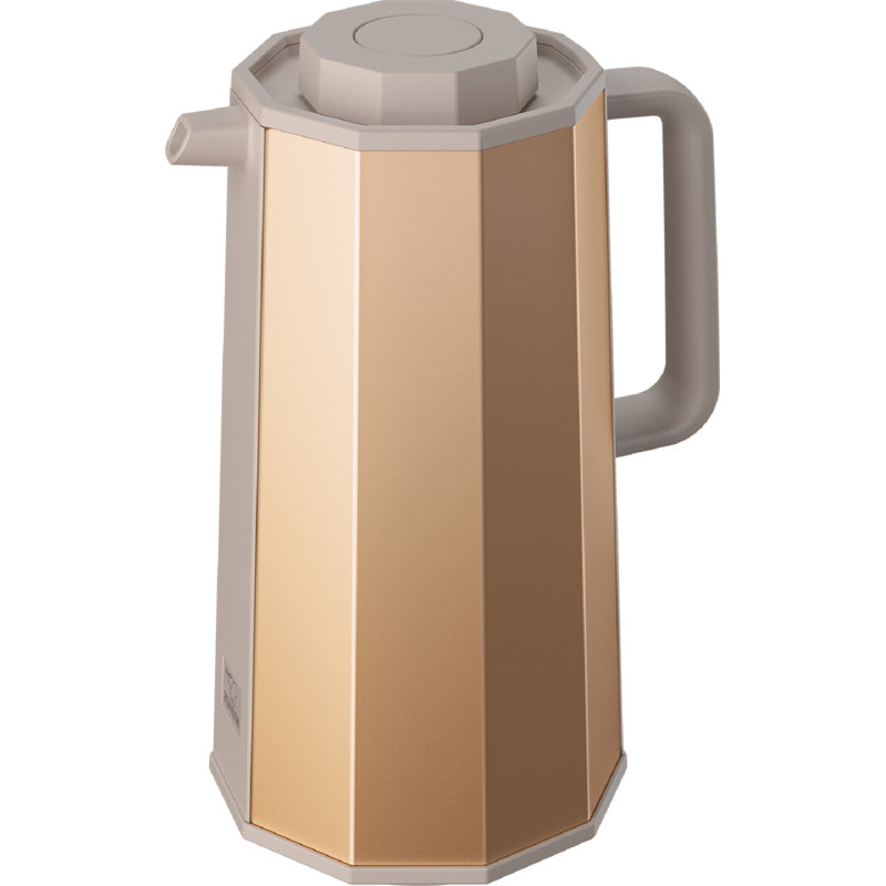 Gold Glass Vacuum Thermal Carafe with Round Lid