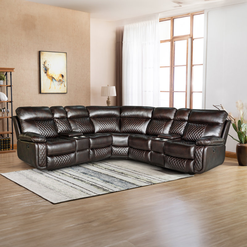 Canapé modulaire inclinable 3 pièces Infinity, Brun