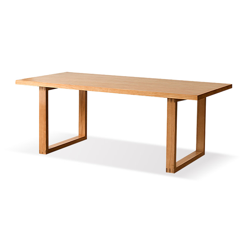 Table de salle à manger rectangulaire en bois massif brun, H 29,53 po x L 78,74 po x l 31,5 po