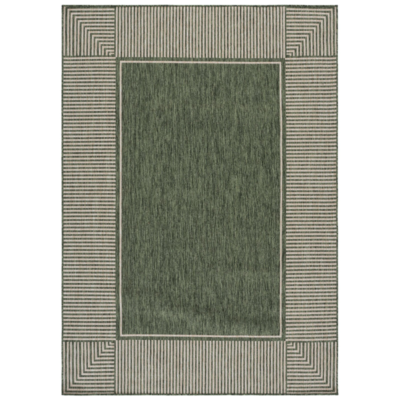 Beach House Power Loom Polypropylene Plastic; Polyester Striped Indoor / Outdoor Rug, 5'-3" x 7'-6" Rectangle