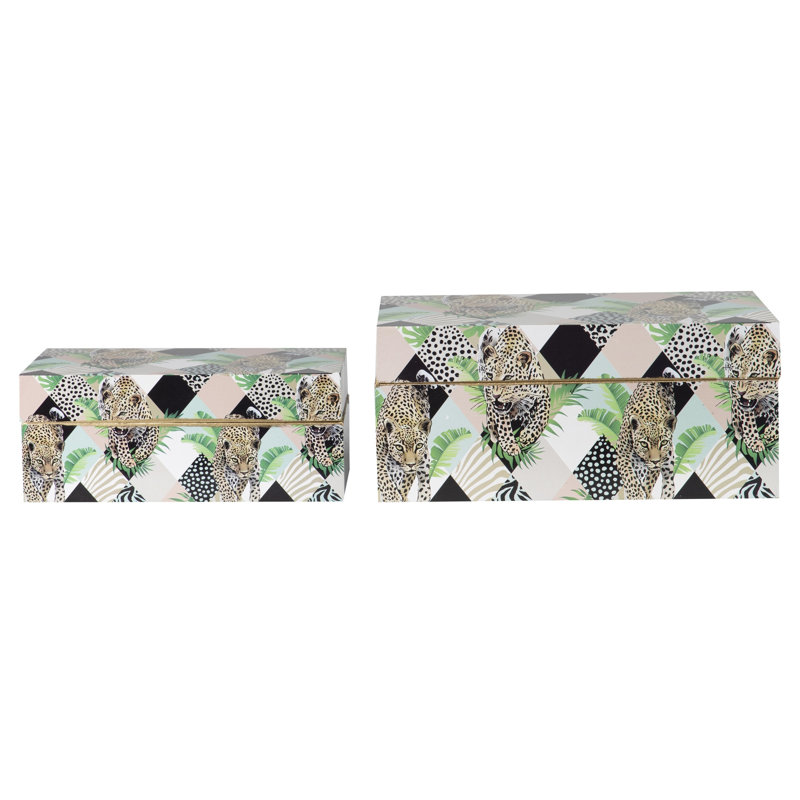 Doerrman Leopard 2 Piece Decorative Box Set