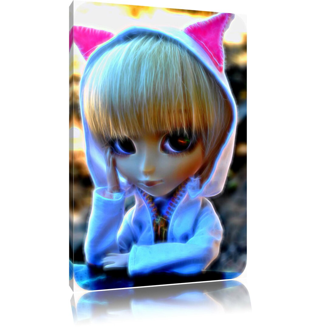 Leinwandbild Pullip-Puppe in Hellblau/Beige