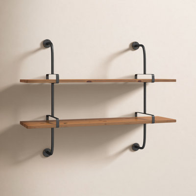 Springlake 2 Piece Industrial Pipe Shelves
