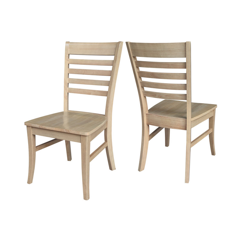 Sardinia Solid Wood Ladder Back Side Chair, Honey